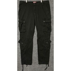 Matchstick Mens Black Cargo Pants Multi Pocket‎ Utility Pants 40x32
